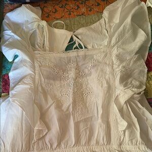 Old Navy White Eyelet Ruffled Dress